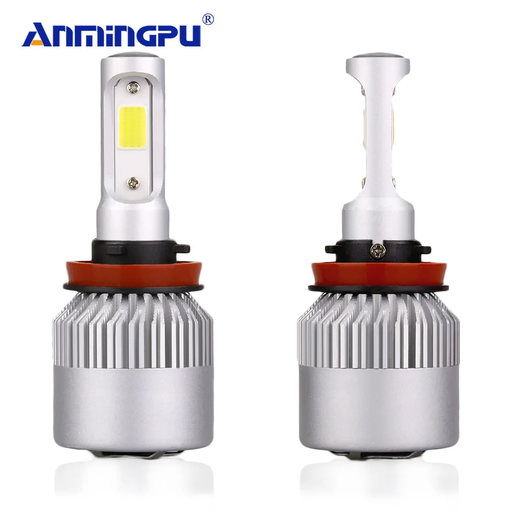 ANMINGPU 2 шт. 8000LM/пара S2 COB фар луковицы H7 светодио дный H4 H3 H1 H8/H9 /H11 HB3/9005 HB4/9006