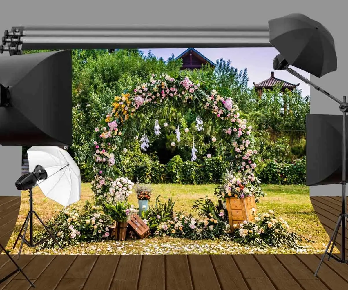 

150x220cm Wreath Arches Backdrop Outdoor Picnic Photography Props