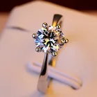 Классическое кольцо золотого цвета с шестью крапанами AAA, австрийский кристалл, свадебные кольца для невесты, рождественский подарок, Женские Ювелирные изделия, обручальное кольцо