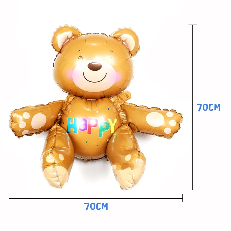 Большие 3D шары из фольги медведя детские игрушки воздушные с днем рождения