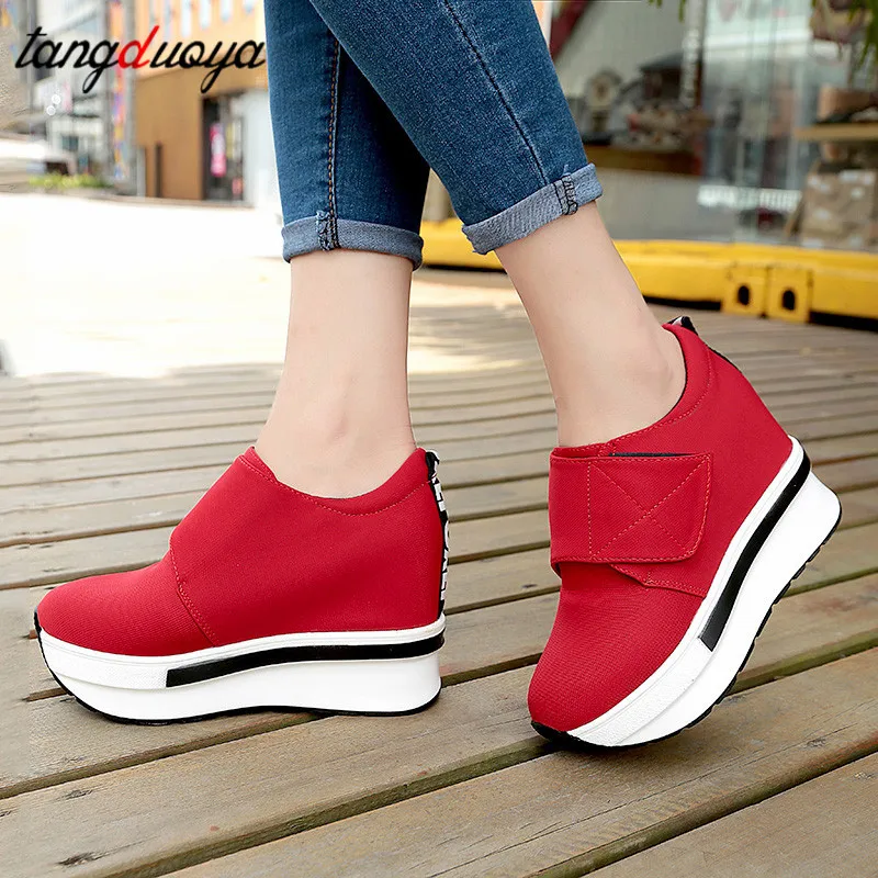 canvas shoes women platform slip-on wedge for ladies breathable trainers zapatillas mujer 2020 | Обувь