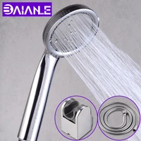 rainfall shower head water saving chrome high pressure round handheld shower head set holder hose bathroom spray nozzle head
