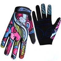 wholesale print cycling gloves bike bicycle sports full finger hiking gloves mesh gel winter gloves women