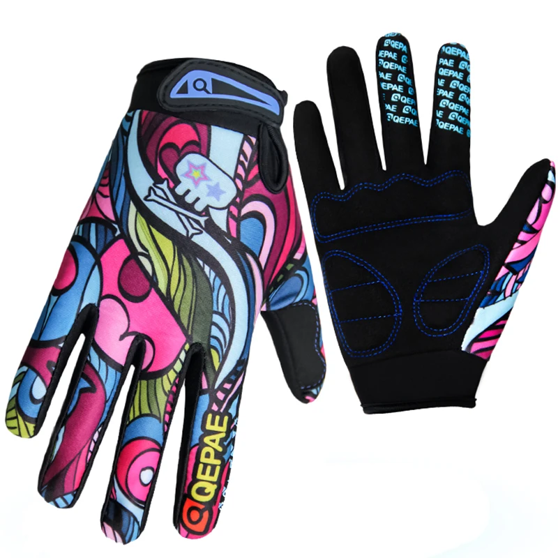 Wholesale Print Cycling Gloves Bike Bicycle Sports Full Finger Hiking Mesh GEL Winter Women | Спорт и развлечения