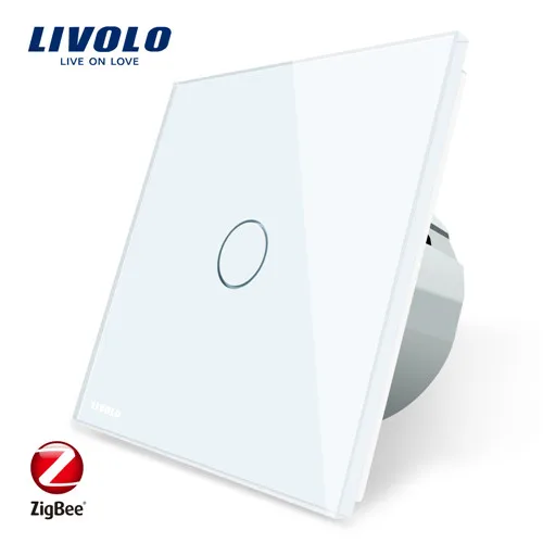 white Livolo ЕС Стандартный Zigbee умный дом настенный сенсорный выключатель, сенсорный/WiFi/APP управление, работает с Alexa, работает только с Livolo шлюз - Цвет: white