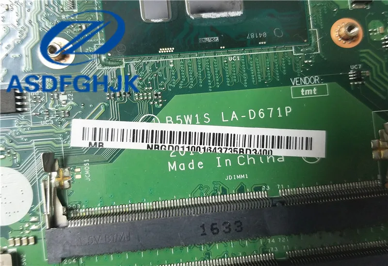 Материнская плата для ноутбука B5W1S LA D671P Acer Aspire ES15 E51 533 материнская DDR4 SR2EU I3 6100U