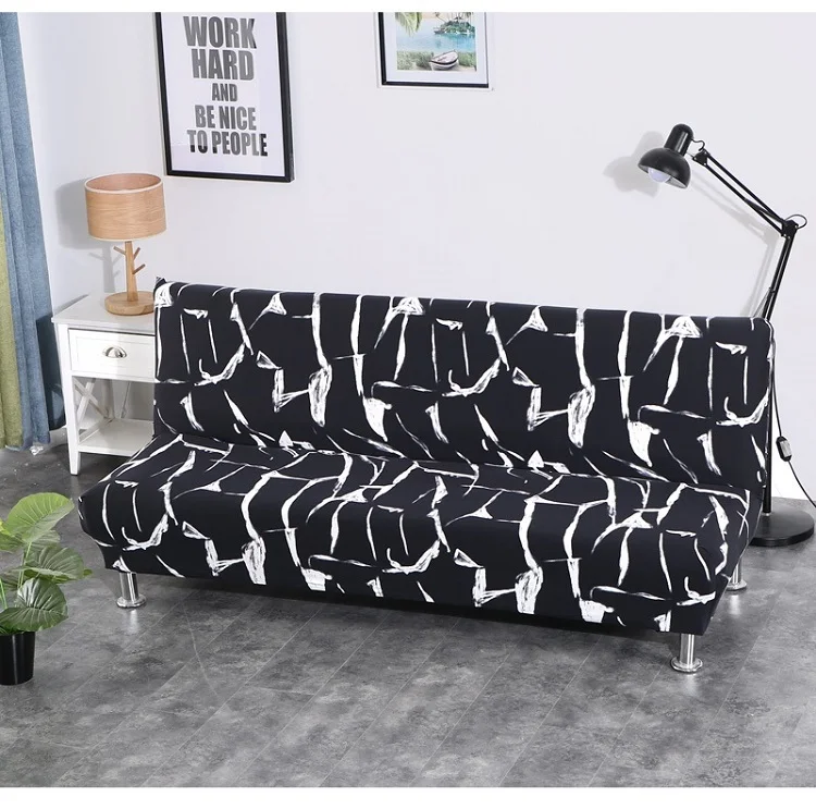 Black White Geometric Sofa Bed Cover Elastic Stretch Seat Covers For Couch Without Armrest fundas de sofa for Living Room