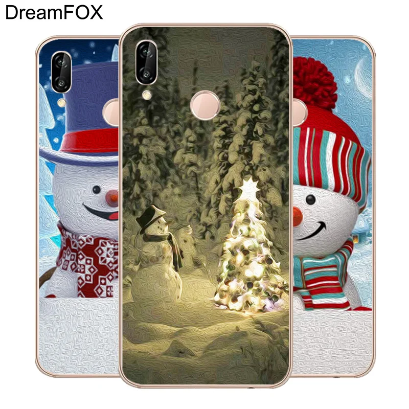 DREAMFOX M306 зимний Снеговик Снег Мягкий ТПУ силиконовый чехол для huawei Honor 6A 6C 6X 7C 7X8 Lite