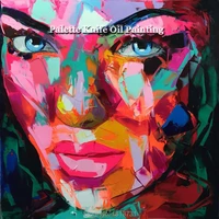 hand painted francoise nielly palette knife portrait face oil painting character figure canva wall art picture16 40