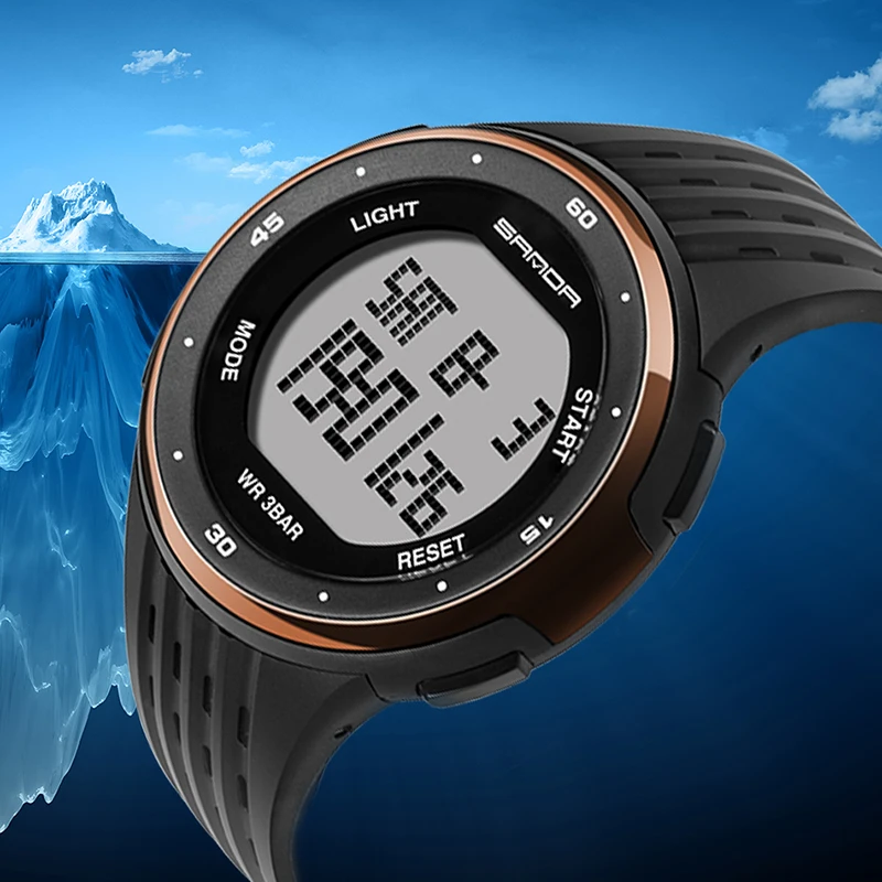 SANDA 338 Fashion Sport Watch Women Electronic LED Digital Watch Waterproof Ladies Wrist watches montre femme relogio feminino