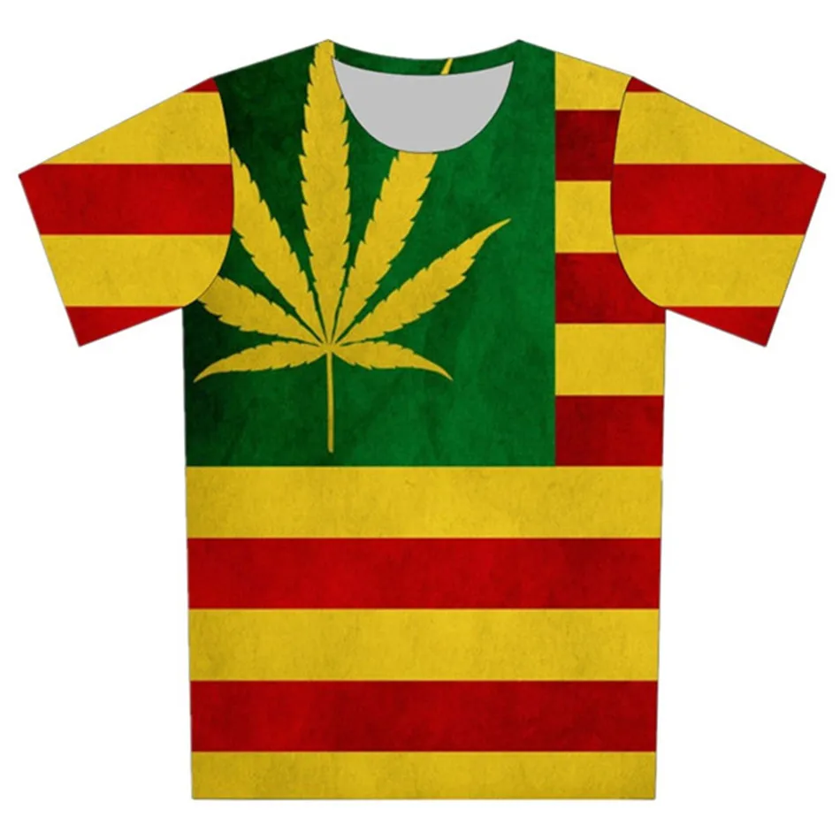 

Joyonly 2018 Colorful Paint Flag Star Weed Printing Children T-shirts Summer Boys/Girls Clothes Kids Tops Baby T shirts 4-20Y
