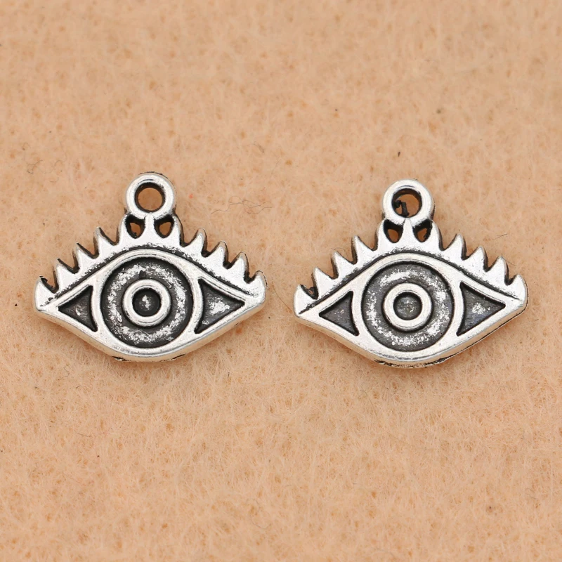 10 шт. античные посеребренные подвески в виде сглаза ювелирные изделия