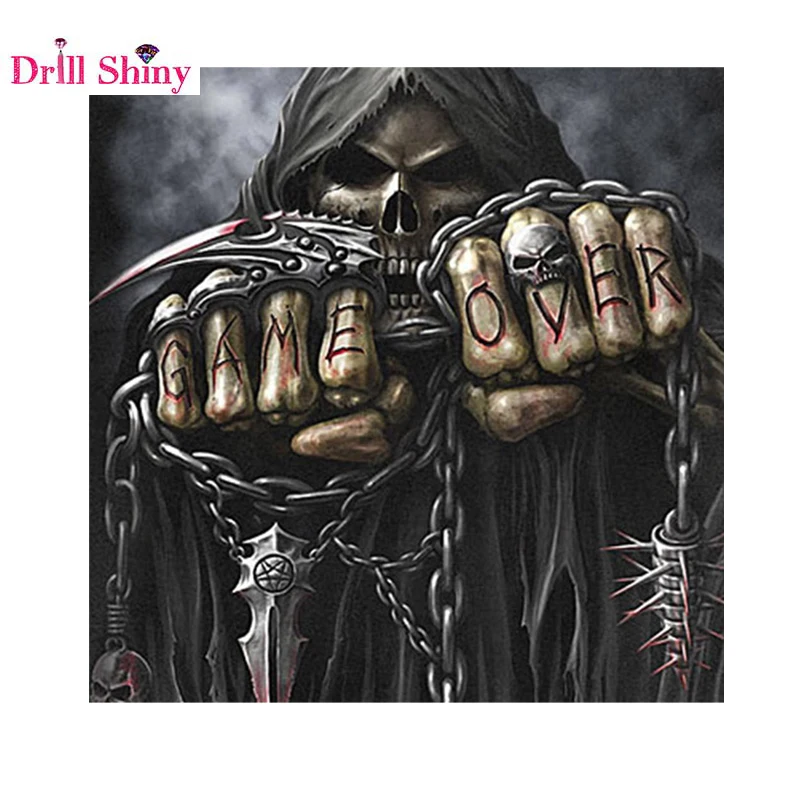 

Diamond Embroidery skeleton king DIY 5D Diamond painting Cross stitch Needlework full Rhinestones home Decorations