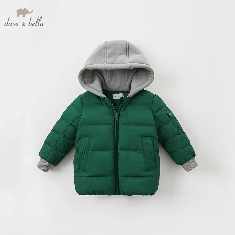 DBK8375 dave bella/Зимняя Детская куртка пуховик детское белое пуховое Стеганое пальто