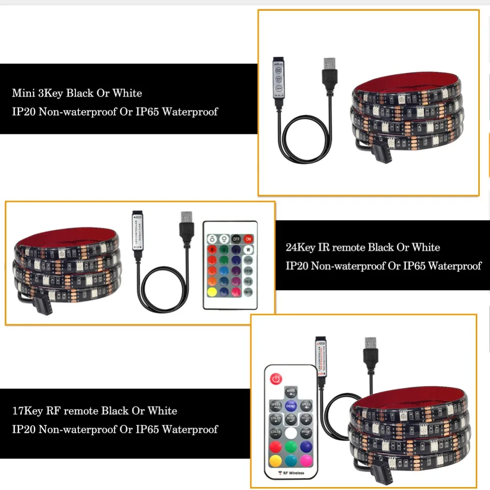 Фото USB Светодиодная лента DC 5 в 5050 RGB мини 3 ключа 17Key RF ИК пульт гибкий светильник IP65 ТВ USB Светодиодная лента DC 5 в 5050 RGB мини 3 ключа 17Key RF ИК пульт гибкий светильник IP65 ТВ