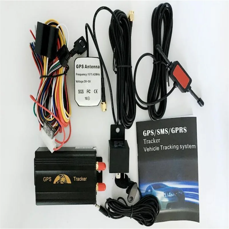 Автомобильный gps трекер TK103A с GSM сигнализацией слот для sd карты противоугонная