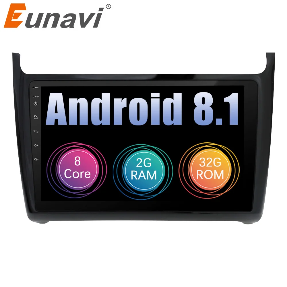 Eunavi 2 Din 10 1 дюймов Восьмиядерный Android 8 автомобильный Радио Мультимедиа Видео