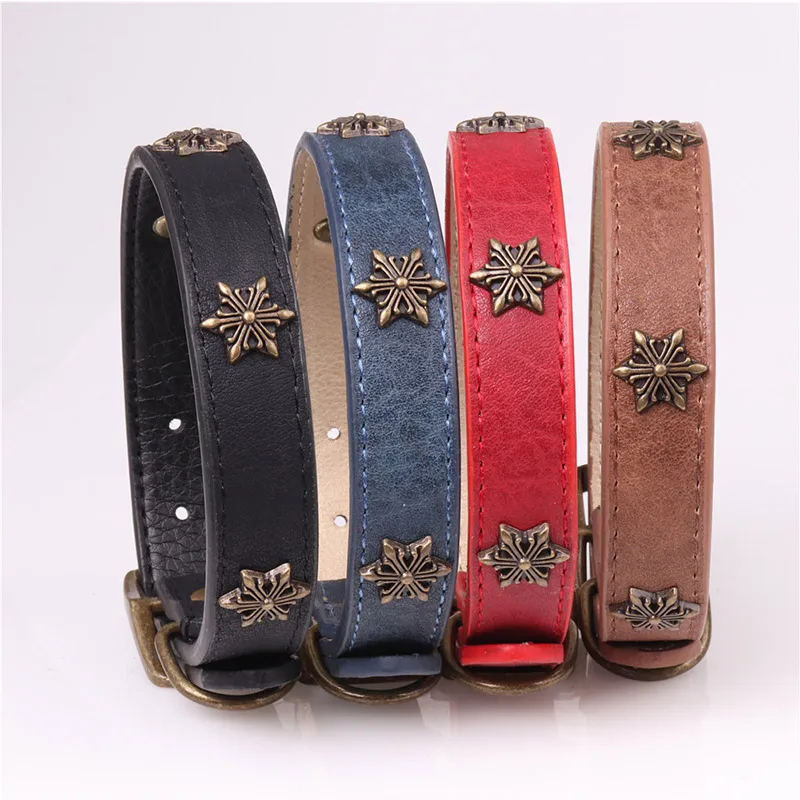 Кожаные ошейники для домашних животных средних или больших собак диапазон