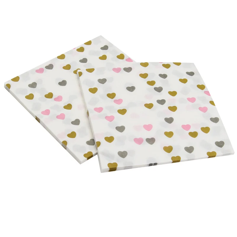 M napkin 20pcs 20 шт./лот фольга из розового золота в горошек Бумага салфетка для мальчика и девочки, Пол раскрыть вечерние ткани украшение для салфеток салфетки 33*33 см - Цвет: M napkin 20pcs