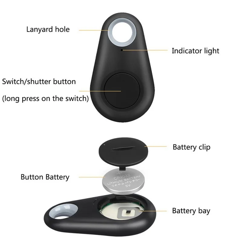 Convenient Free hands Superior Bluetooth Self Timer Shutter Button For Mobile Phone Selfie Stick Trigger Wireless Remote Control