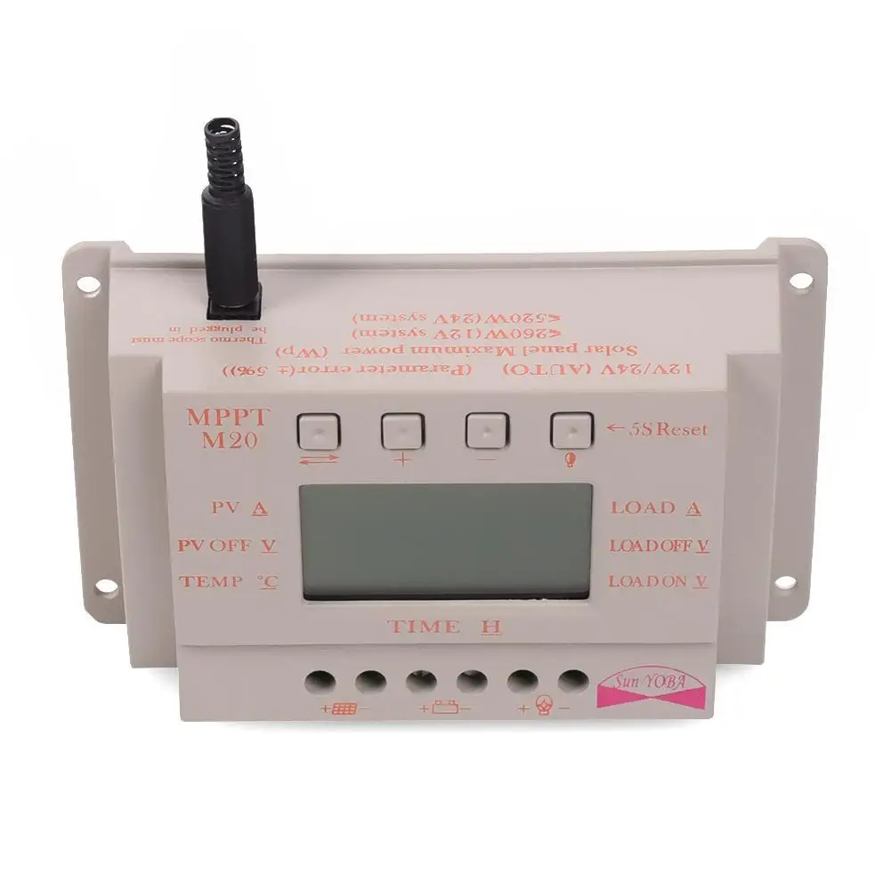 MPPT Solar Charge Controller 20A LCD Display Regulator 12V 24V + 5 pair M/F Safety Seal Ring Waterproof Connector | Обустройство дома