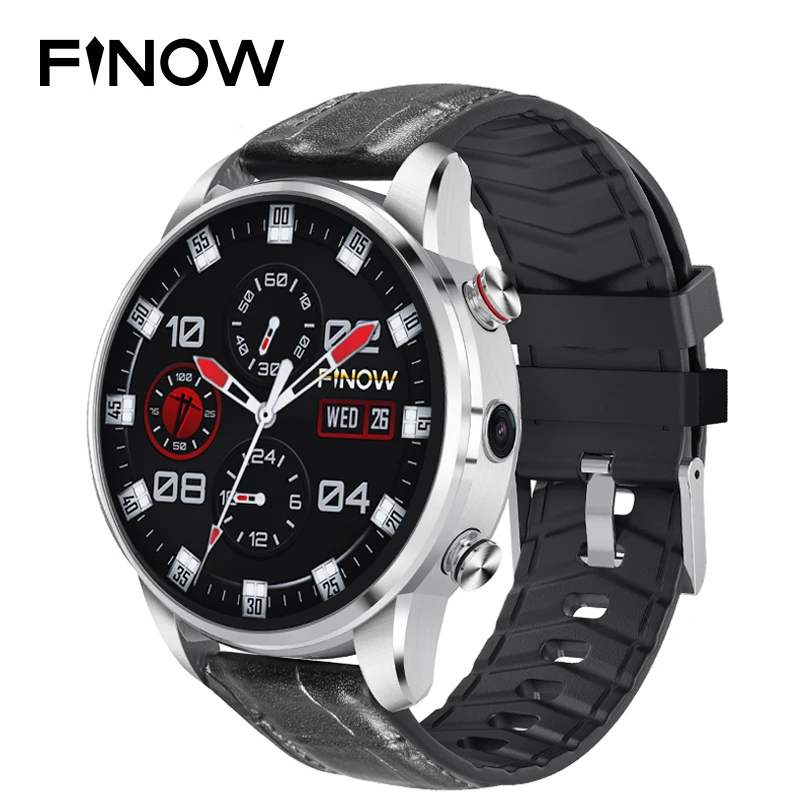 Мужские Смарт-часы Finow X7 4G 1 39 дюймов AMOLED 400*400 GPS/GLONASS четырехъядерный 16 ГБ 600 мАч MTK6739