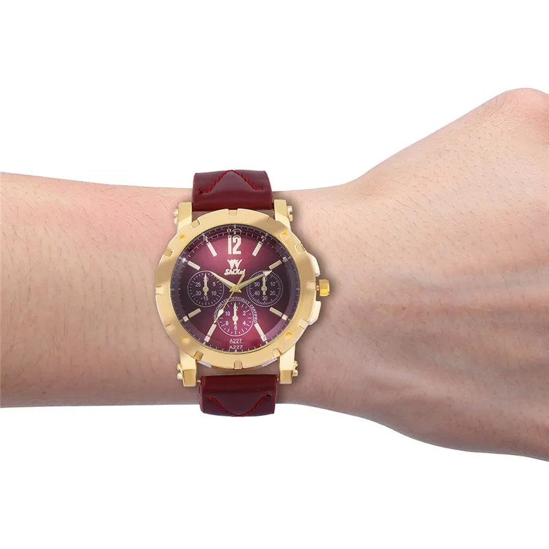 Мужские часы с тремя часами Reloj Mujer деловые модные кварцевые большим циферблатом