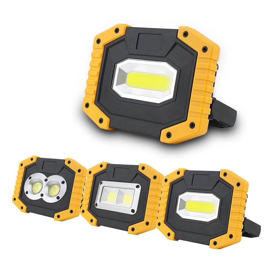 

20W COB Work Lamp LED Worklight 18650 Battery Rechargeable Spotlight Waterproof Led Portable Light for Car Repair Camping Hiking
