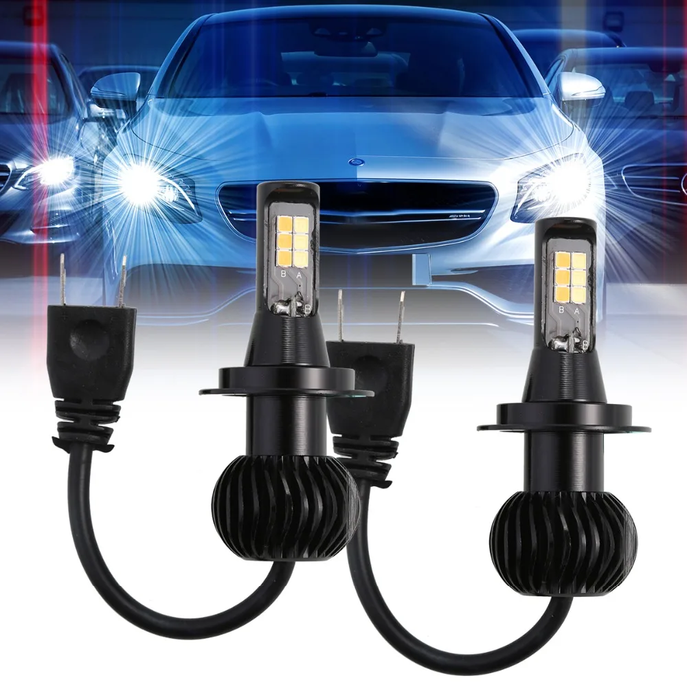2шт 6500K H7 COB светодиодный автомобильные лампы для фар машины 180W 18000LM автомобильный