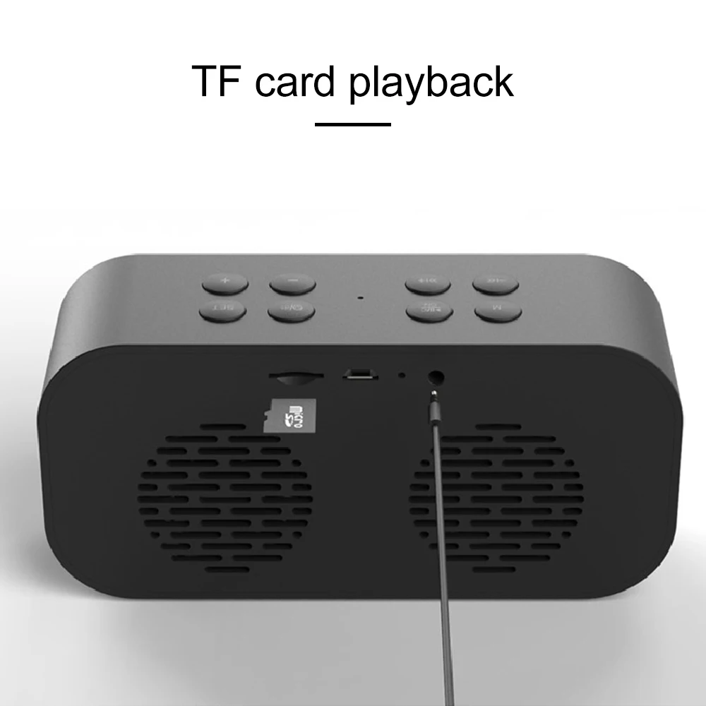 Светодиодный цифровой будильник беспроводной Bluetooth стерео динамик светодиодный