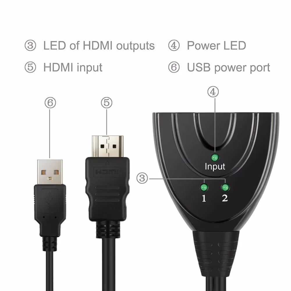 PROZOR 4K * 2K 3D HDMI совместимый 1X2 сплиттер Поддержка DTS HD DSD LPCM 7 1 конвертер для