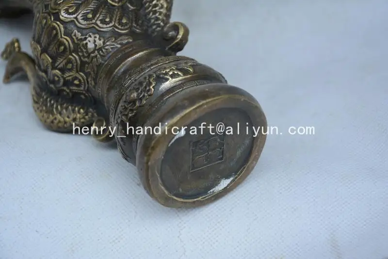 Rare Old MingDynasty copper vase Double Phoenix with carving&amp mark Ornamental best collection&amp adornment Free shipping | Дом и сад
