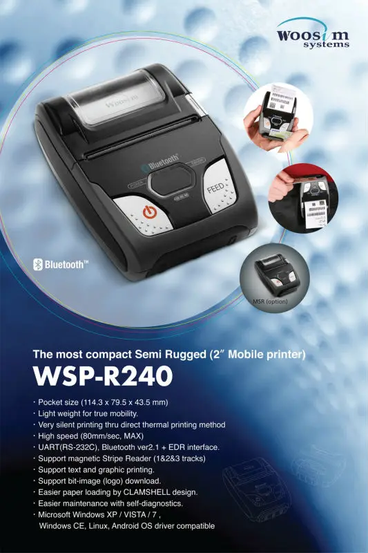 WOOSIM WSP-R240 печатная машина на android Ручной bluetooth чековый принтер | Компьютеры и офис