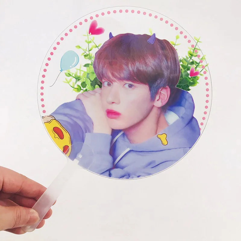 H05 Kpop TXT фото ручной вентилятор Soobin Yeonjun прозрачный ПВХ ручной вентилятор Taehyun Hueningkai летние канцелярские принадлежности подарок - Цвет: H05