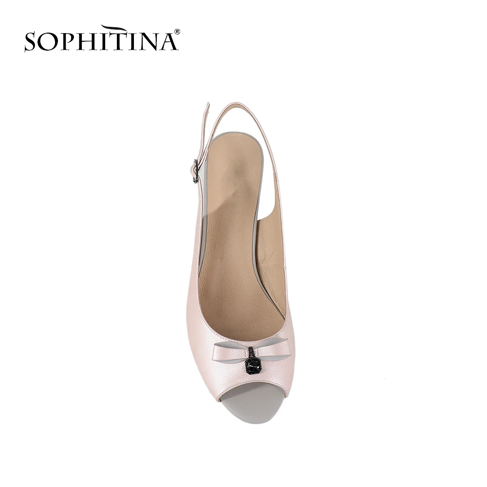 SOPHITINA/Лидер продаж 2019г. Женские босоножки из натуральной кожи с открытом носком и