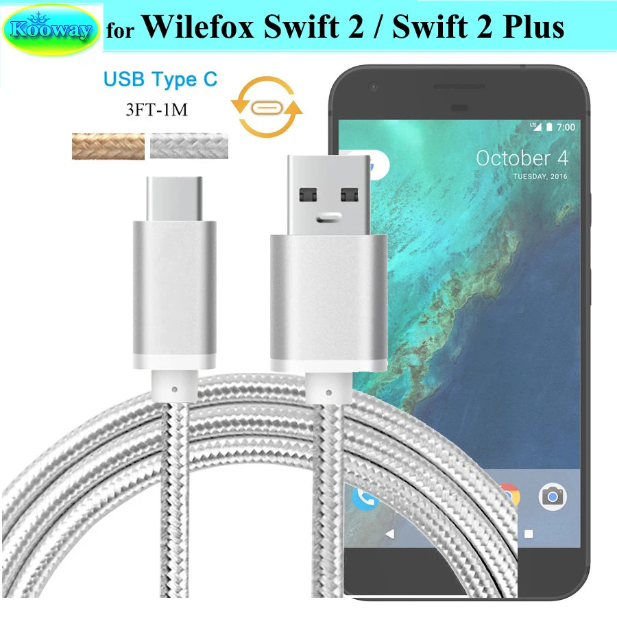 Зарядный кабель USB Type C для ZenPad Z8 Wileyfox Swift 2 Plus алюминиевый нейлоновый 1 м|usb 3.1 c cable|usb