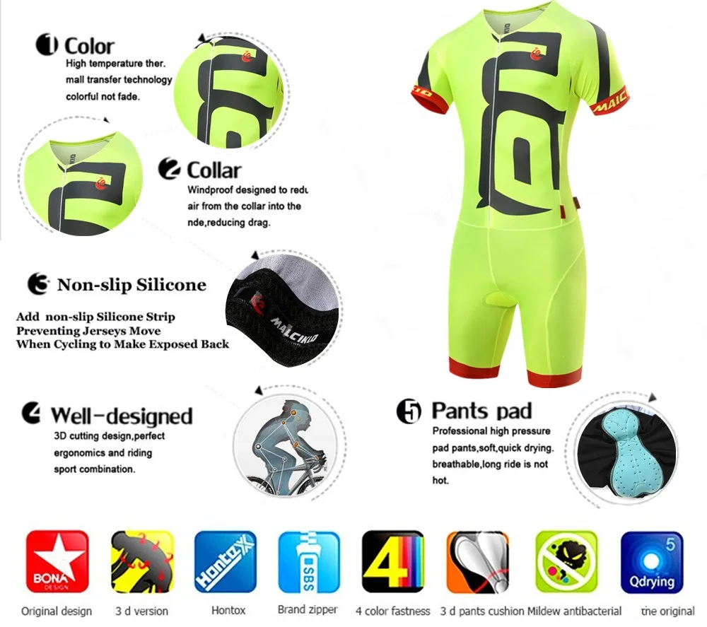 Malciklo Велосипеды одежда женская Ropa Майо-Ciclismo-Hombre-Invierno набор гель Pro Team костюм скафандр комбинезон Maillot ciclist
