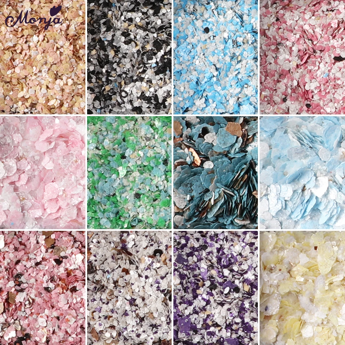 Монья 12 сетка для дизайна ногтей голографические мраморные блестящие хлопья