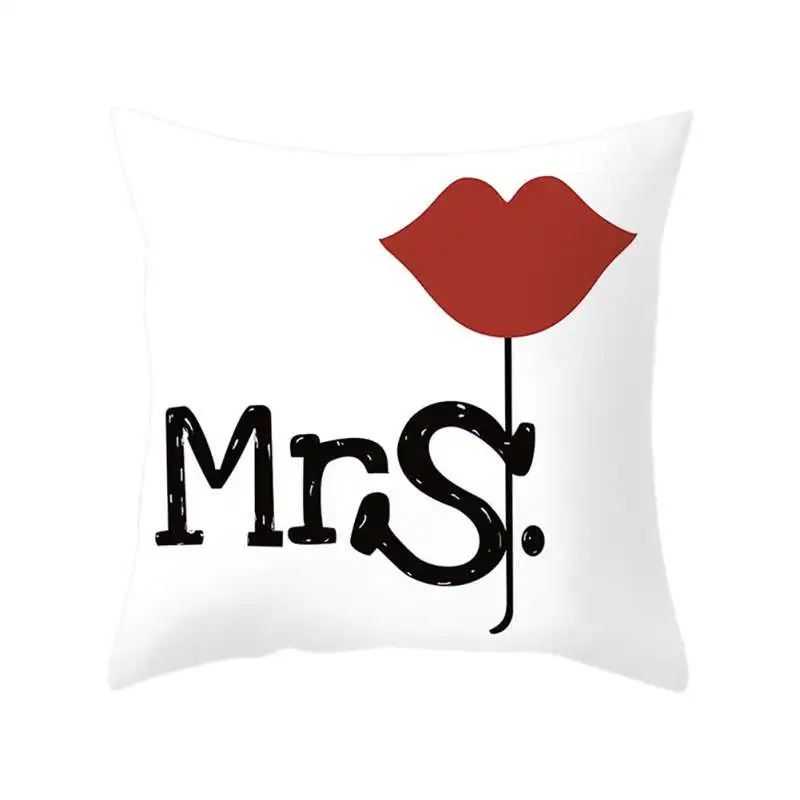 1 шт. креативный мультяшный чехол для подушки с надписью Mr& Mrs Микки Маус Mr Right, чехол для подушки, домашний текстиль, домашний декор, новинка - Цвет: C2