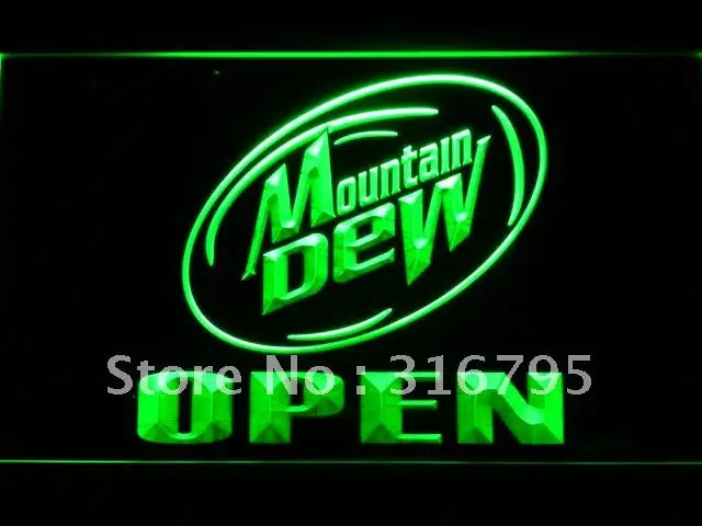 084 горная роса пива открытый бар светодиодный неоновый знак с выключателем