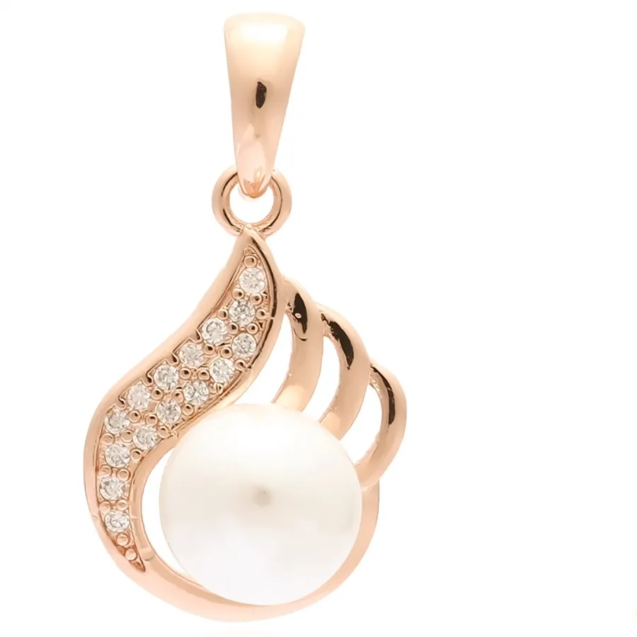 only pendant Новинка, Круглый Кулон, Женские Ювелирные изделия, кулон, розовое золото 585, ювелирное изделие, роскошное ожерелье с искусственным жемчугом, кулоны - Окраска металла: only pendant