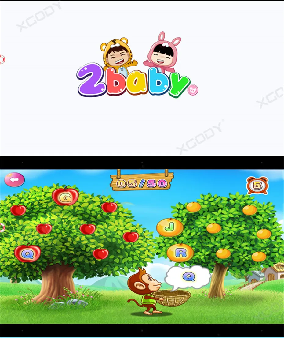 XGODY " планшет Android 8,1 для детей, портативный 7-дюймовый Детский планшетный ПК, четырехъядерный 1 ГБ, 16 ГБ, HD Двойная камера, WiFi, с подставкой, чехол