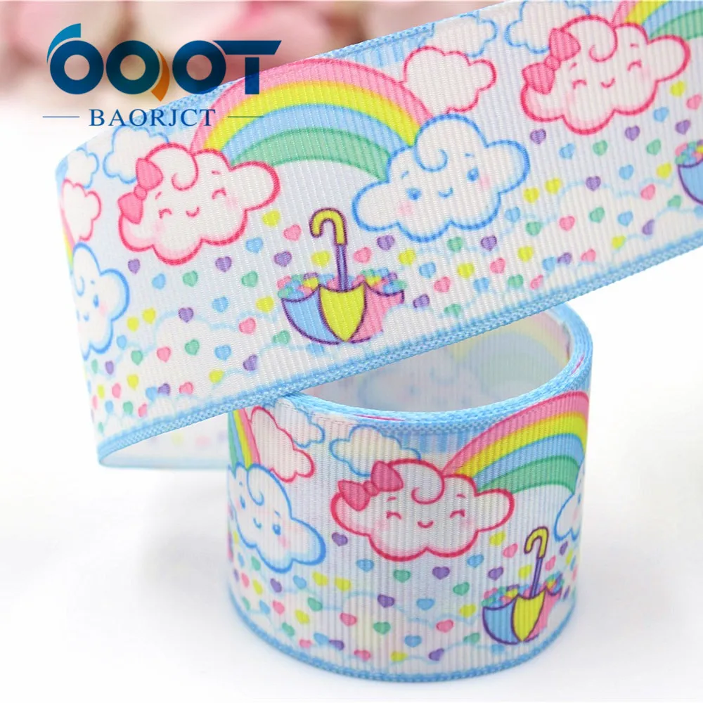 10 ярдов Радужные облака печатные Grosgrain ленты 1 1/2 ''Diy ручной работы бант шляпа