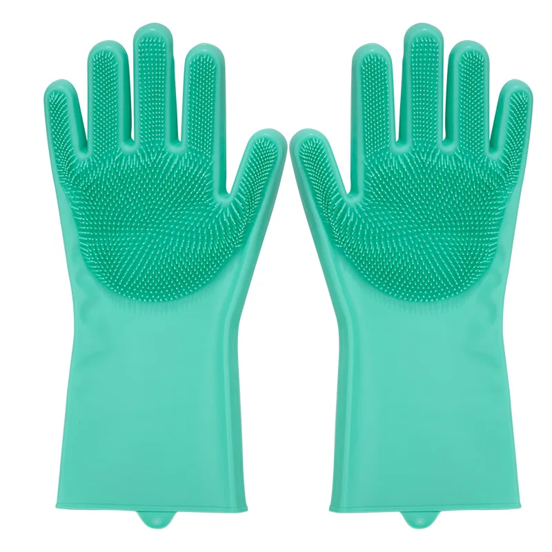 Magic Silicone Dish Washing Gloves Food Grade Household Cleaning Gloves Brush Silicone Scrubber Kitchen Accessories Clean Tools