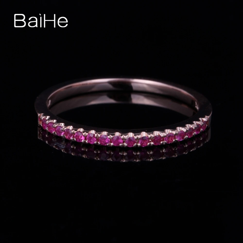 Женское Обручальное Кольцо BAIHE однотонное кольцо из розового золота 10 к 0.2ct