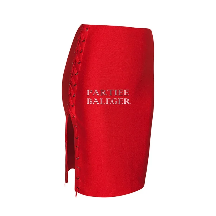 2019 Новая летняя шикарная юбка с перекрещенными лямками на шнуровке выше колена