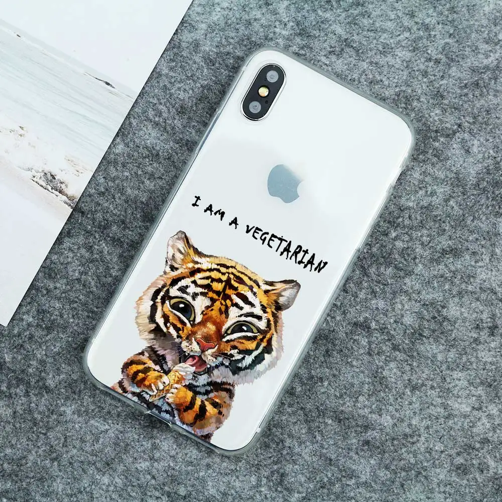 Чехол для Телефона iphone X 7 8 6 6s plus 5 5s SE Забавный животный милый защитный чехол