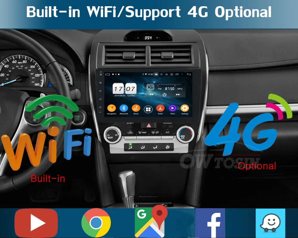 10," ips 8 Core 4G+ 64G Android 9,0 автомобиль радио gps мультимедиа для Toyota Carmry 2012 2013 DSP CarPlay попугай BT