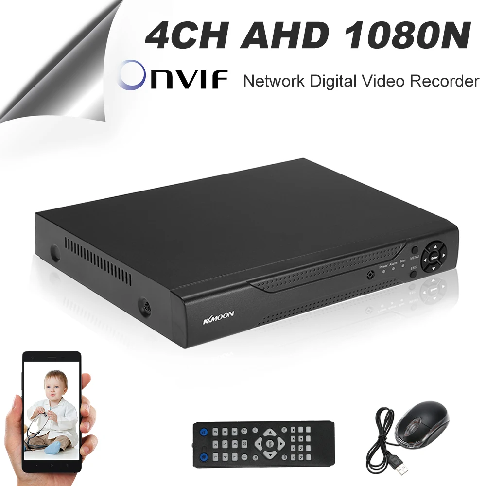 Цифровой видеорегистратор KKmoon 4 канала 1080P гибридный сетевой AHD TVI CVI DVR 5 в 1 P2P