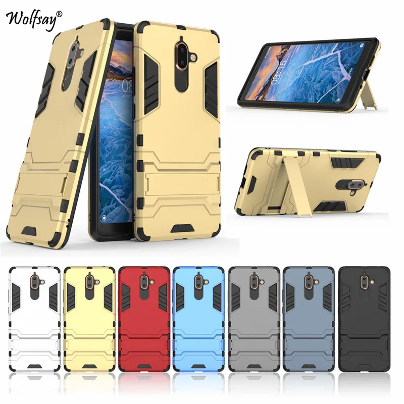 sFor Cover Nokia 7 Plus Case Slim Robot Armor Rubber Phone TA-1046 Cases for Nokia7 + Fundas |